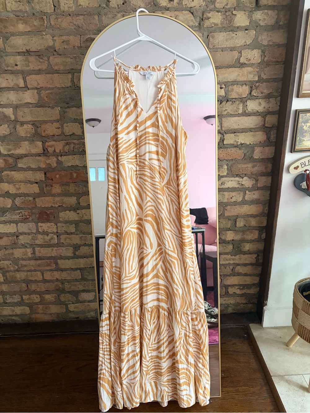 Nine West tiered peasant zebra print maxi dress - Picture 2 of 9